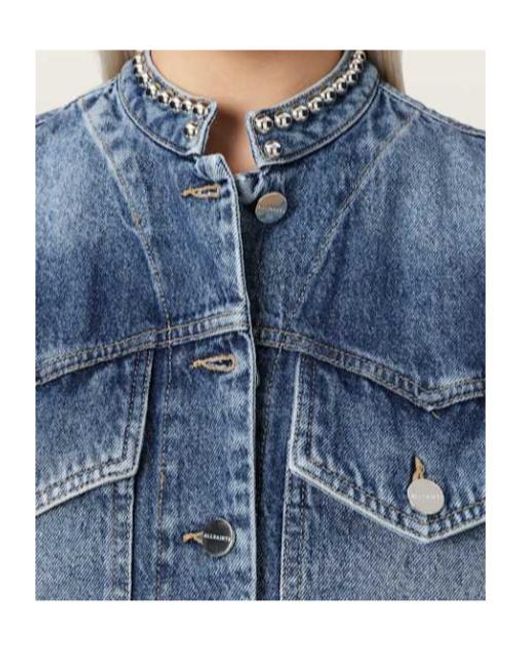 AllSaints Blue Mav Studded Denim Waistcoat