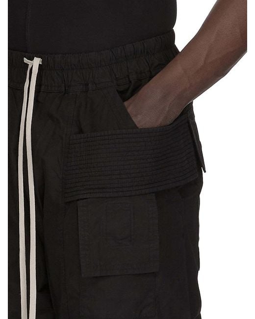 Rick Owens Black Drawstring Straight Trousers for men