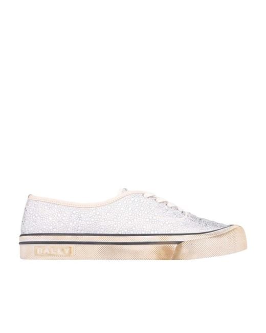 Bally White Lacing Low-Cut Skate Shoes for men