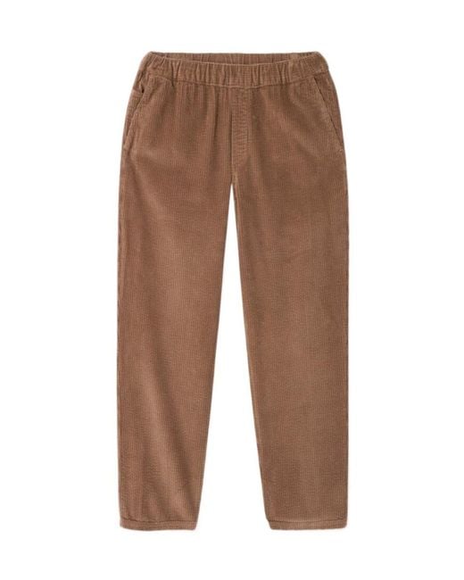American Vintage Brown Corduroy Straight-Leg Pants for men