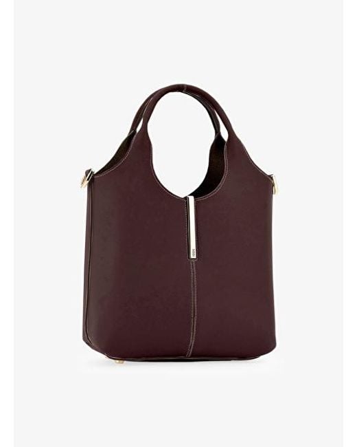 Tod's Purple Logo Engraved Mini Shopping Bag
