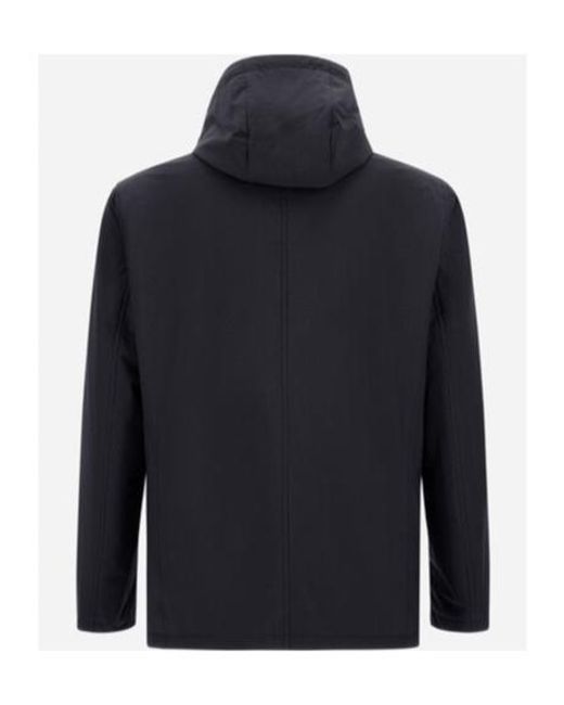 Herno Blue Hooded Three-Button Jacket for men