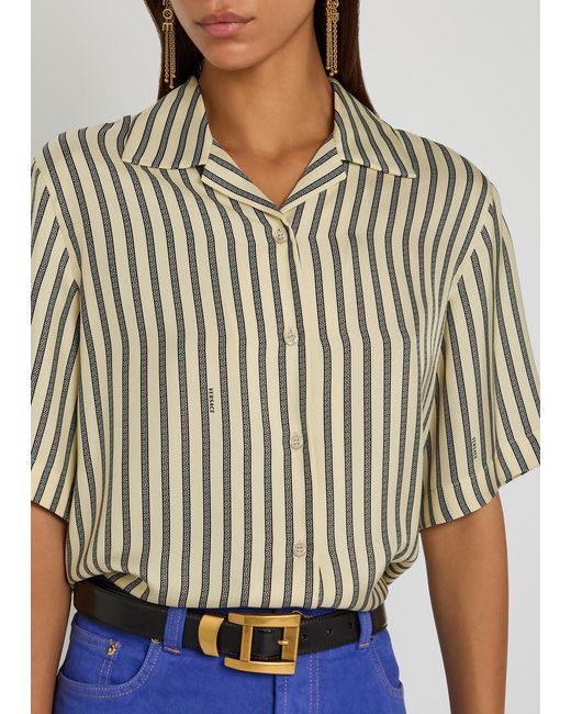 Versace Multicolor Striped Silk Blouse