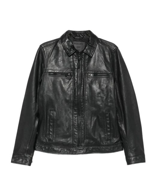 AllSaints Black Luck Leather Jacket for men