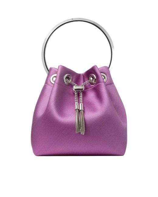 Jimmy Choo Purple Bon Bon Satin Handbag