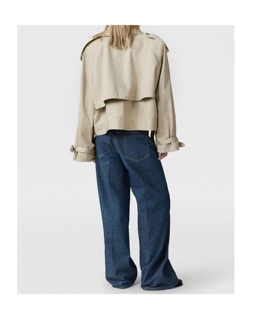 Stella McCartney Natural Cropped Belt Detail Trench Jacket