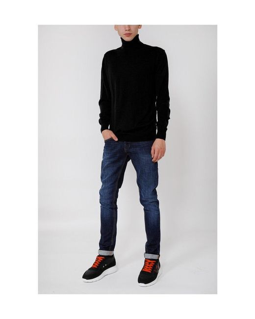 Paolo Pecora Black Turtleneck Sweater for men