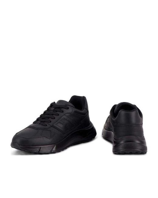 Hogan Black Logo Detailed Lace-Up Sneakers for men