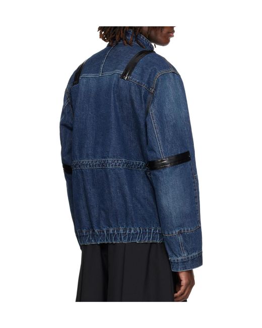 Sacai Blue Non-Stretch Denim Jacket for men