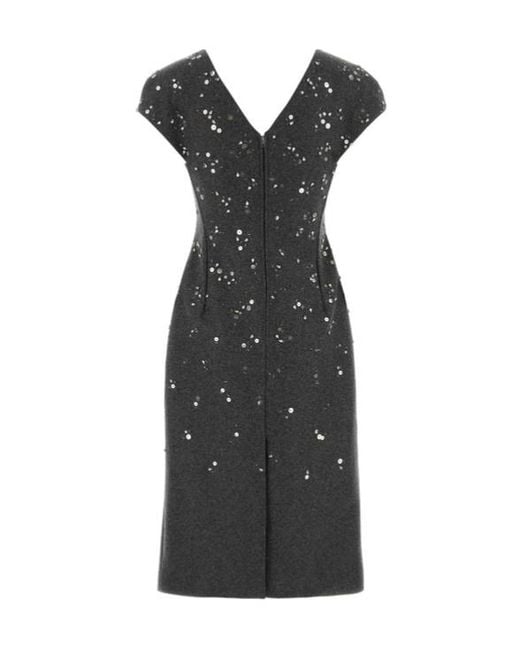 Jil Sander Black 299 Embellished Felt Dress