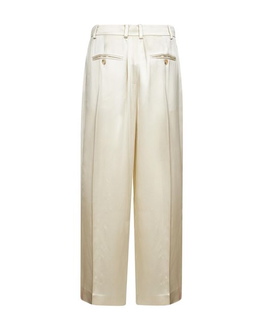 Totême  Natural Totême Wide Leg Pleated Trousers