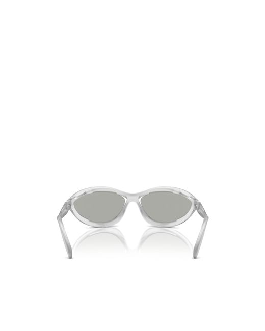 Prada White Eyewear Oval Frame Sunglasses