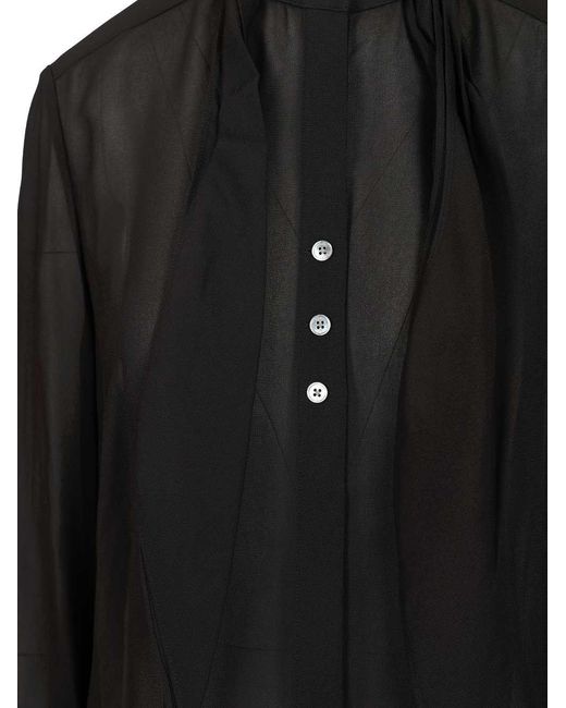 Tory Burch Black Georgette Bow Blouse