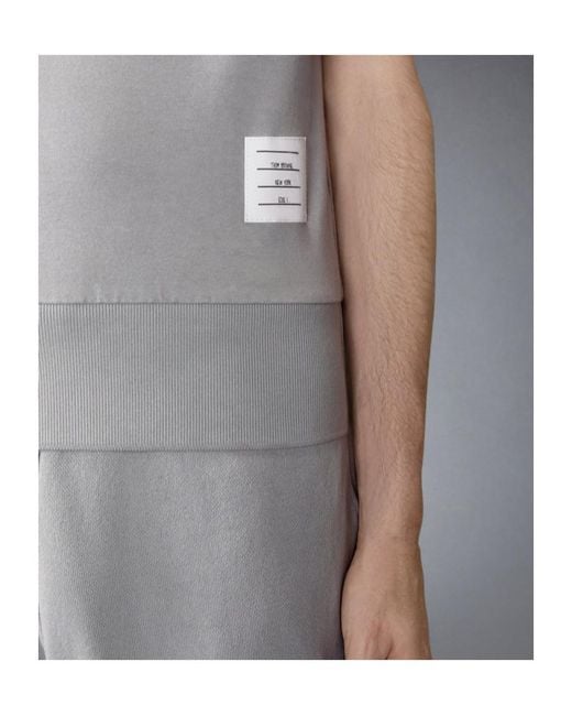 Thom Browne Gray Ottoman-Bar Top Polo for men