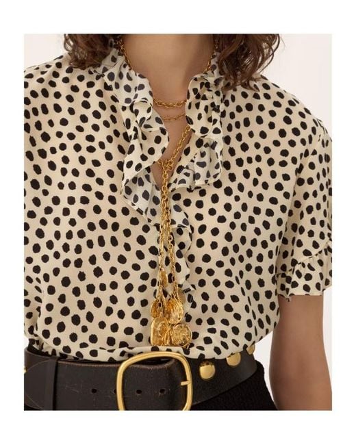 Chloé White Chloé Short-Sleeved Ruffled Top