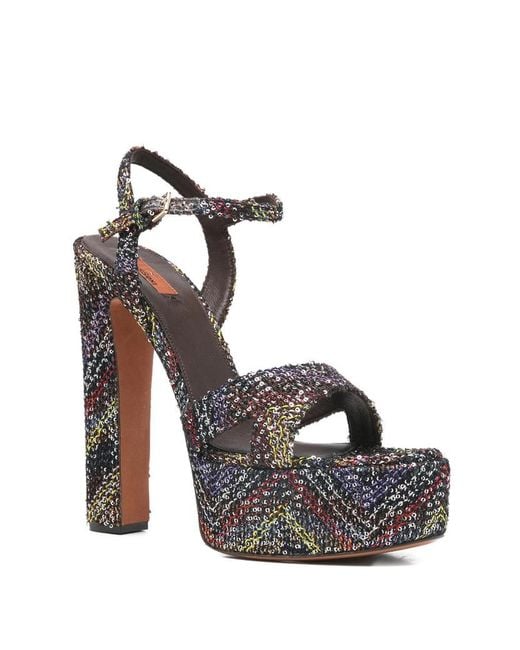 Missoni Multicolor Sequin Embellished Angela Platform Heel Sandals