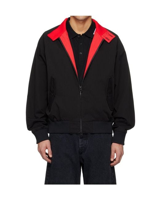 Boss Black Stand-Up Collar Button-Down Bomber Casual Jacket for men