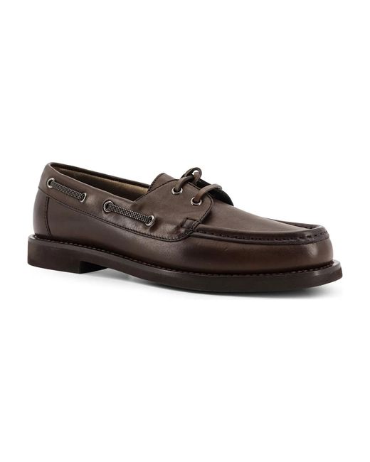 Brunello Cucinelli Brown Round-Toe Loafers