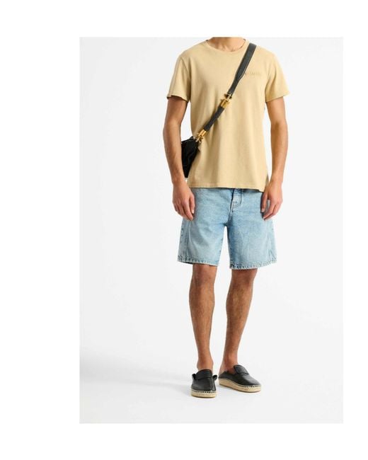 Balmain Natural Embroidered Vintage T-Shirt for men