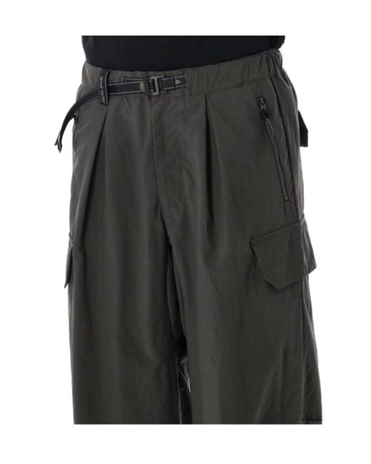 And Wander Black Belted Cargo Pants for men