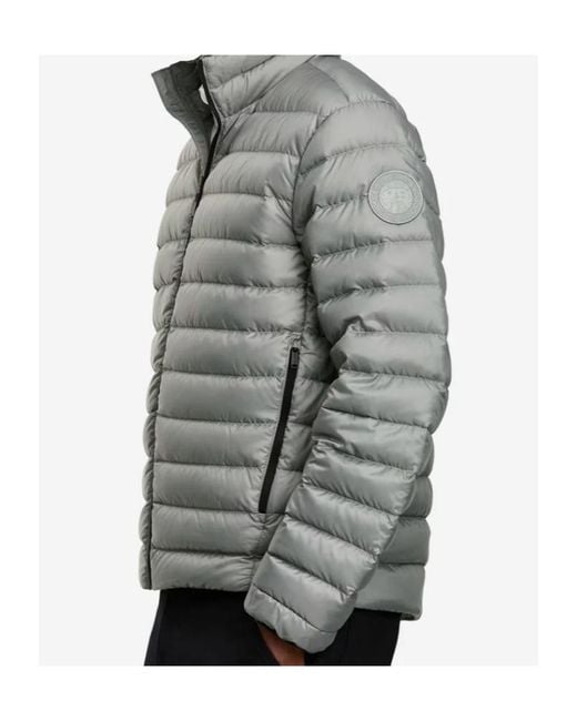 Canada Goose Gray Stratus Logo Patch Puffer Jacket for men