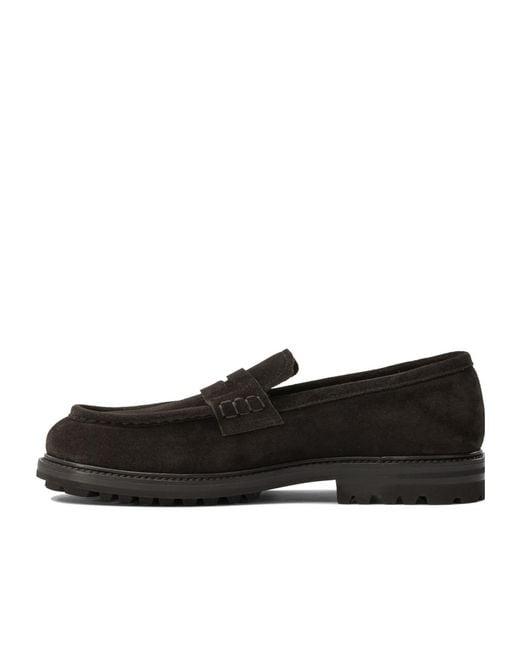 Henderson Black Suede Loafers for men