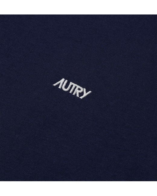 Autry Blue Logo-Embroidered Crewneck T-Shirt for men