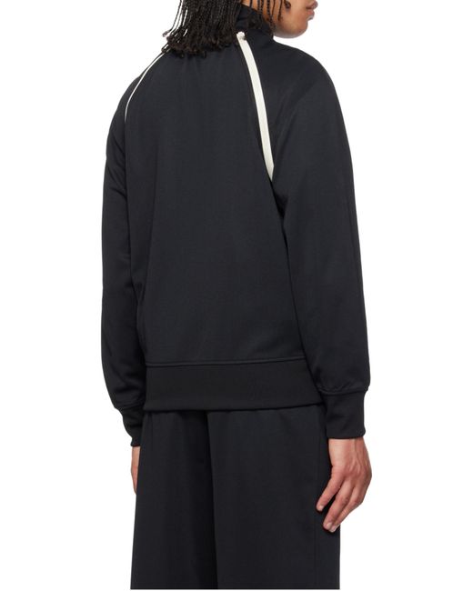 Palm Angels Black Zip Detailed Track Jacket for men