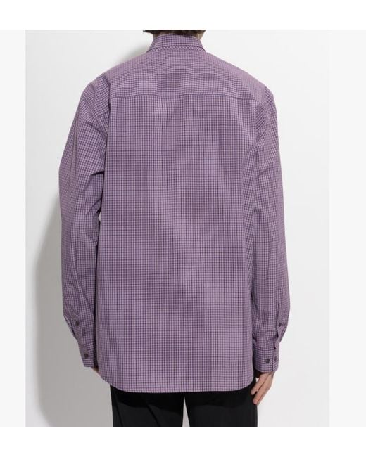 Dries Van Noten Purple Collared Long-Sleeved Shirt for men