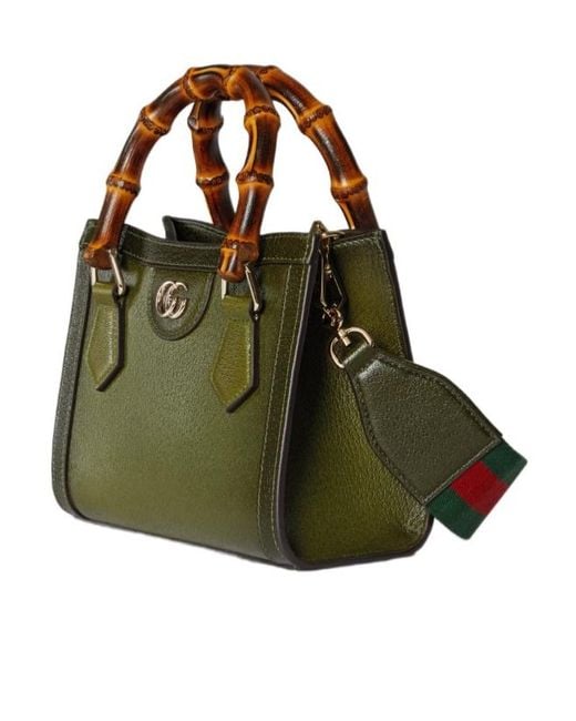 Gucci Green Diana Small Tote Bag