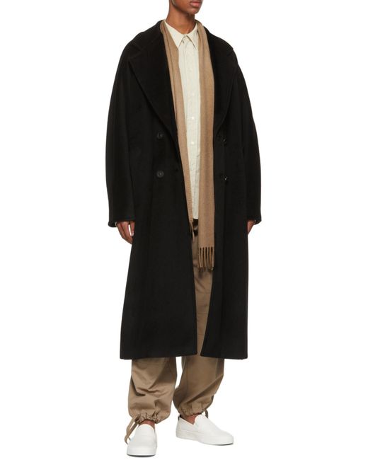 Max Mara Black Madame Double-Breasted Coat