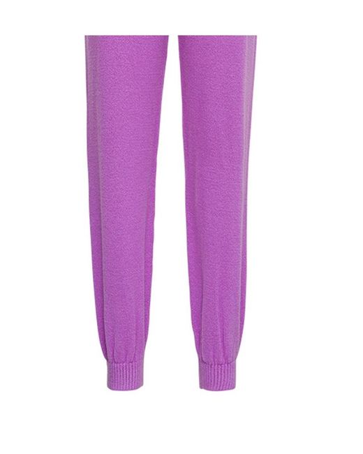 MSGM Purple Elastic Waist Knitted Track Pants