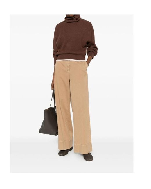 Brunello Cucinelli Brown Roll-Neck Sweater