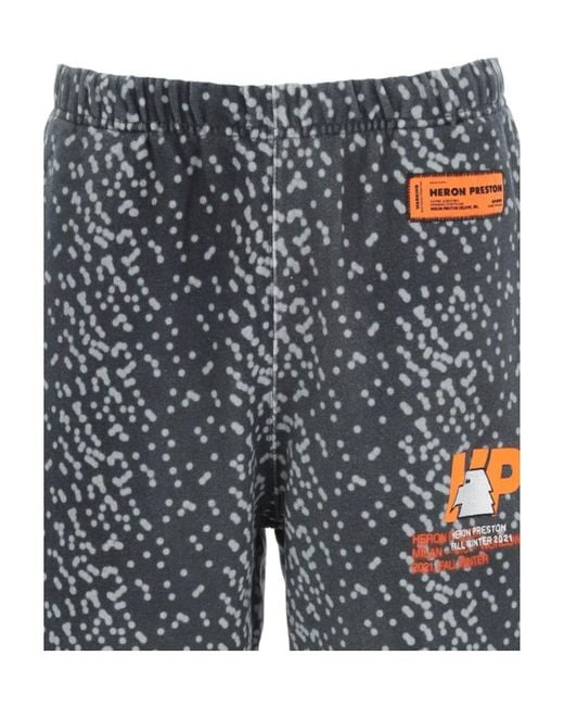 Heron Preston Gray Logo Patch Shorts for men