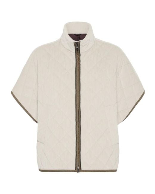 Brunello Cucinelli White Quilted Jacket