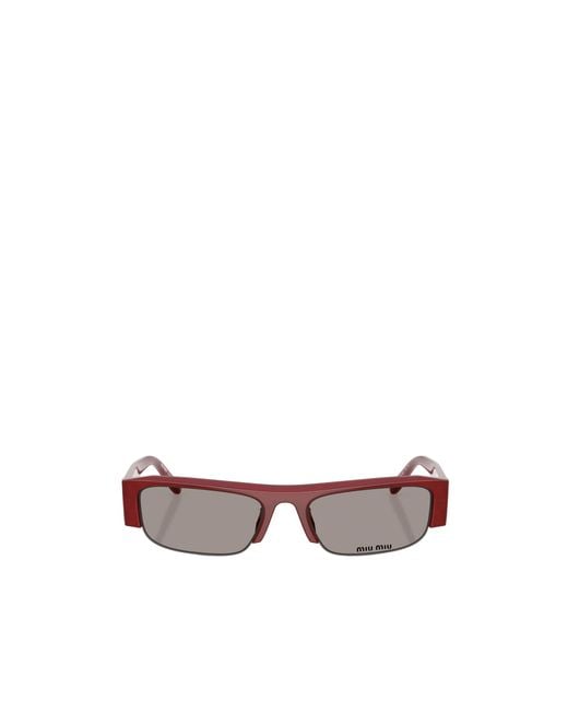 Miu Miu White Eyewear Rectangular Frame Sunglasses