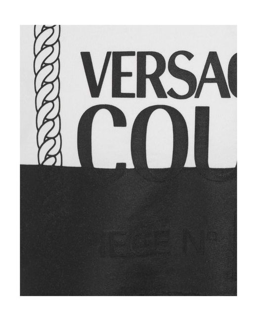 Versace Jeans White Logo-Print Short-Sleeve T-Shirt for men