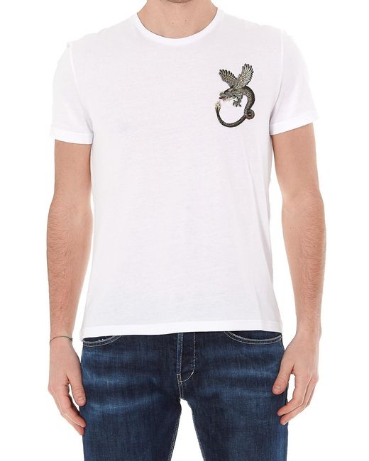 McQueen White T-Shirt With Round Neck And Short Sleeves for men