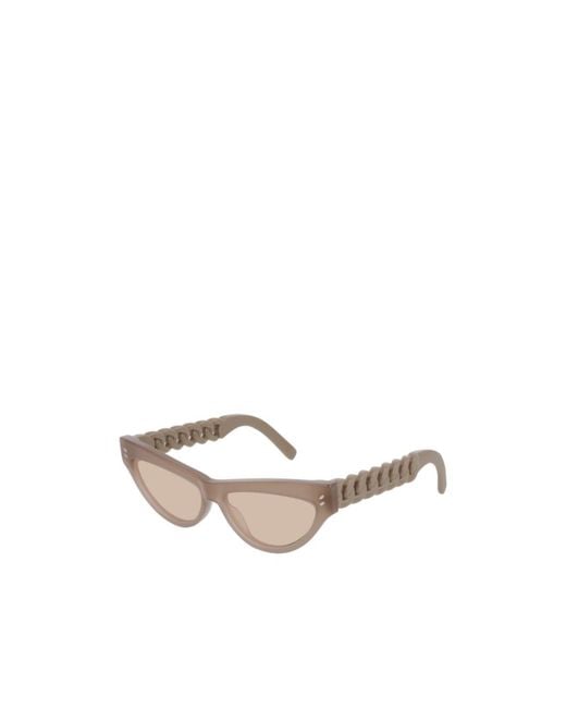 Stella McCartney White Geometric Frame Sunglasses