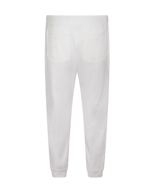 Brunello Cucinelli White Techno French Terry Trousers for men