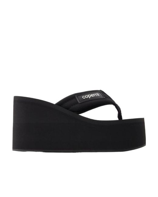 Coperni Black Platform Flip Heeled Sandals
