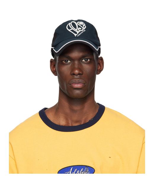 ANDERSSON BELL Blue Heart-Shaped Logo Embroidered Layered Baseball Cap for men