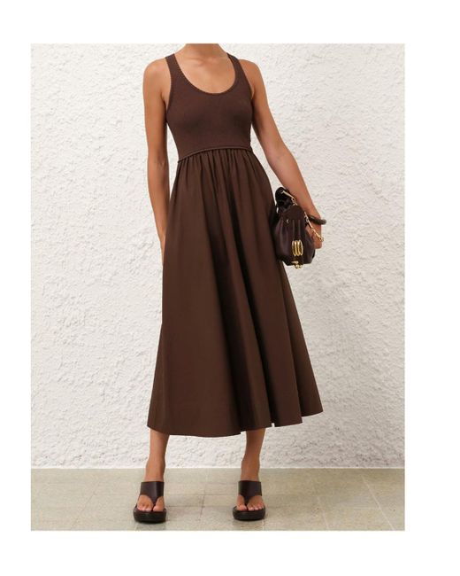 Zimmermann Brown Sleeveless Dress