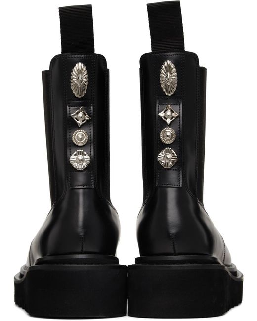 Toga Black Round-Headed Chelsea Boots
