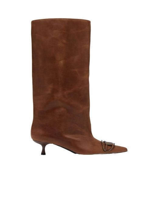 DIESEL Brown D-Venus Pointed Toe Boots