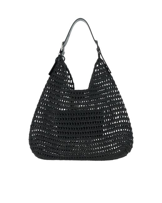 MICHAEL Michael Kors Black Logo Plaque Hobo Bag