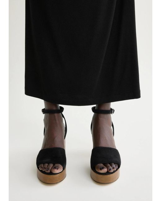 Totême Black Platform High-Heeled Sandals