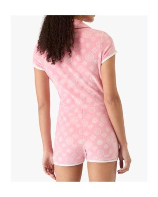 Casablanca Pink Velour Monogram Playsuit