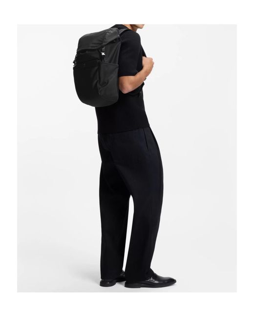Boss Black Buckle-Detail Backpack Bag for men