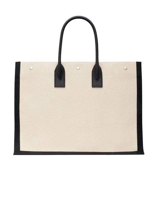 Saint Laurent Natural Rive Gauche Large Tote Bag for men